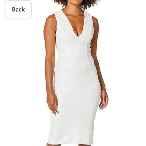 Dress the Population Open Back Rani Dress in White Sequins